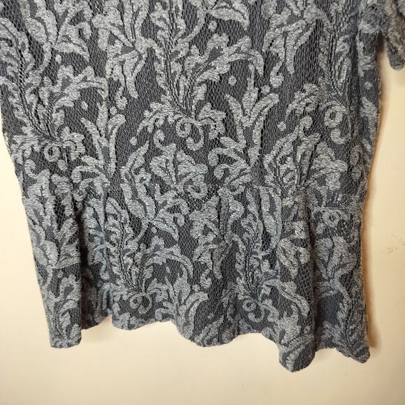 Ann Taylor Floral Lace Top Peplum Short Sleeve - Picture 5 of 9